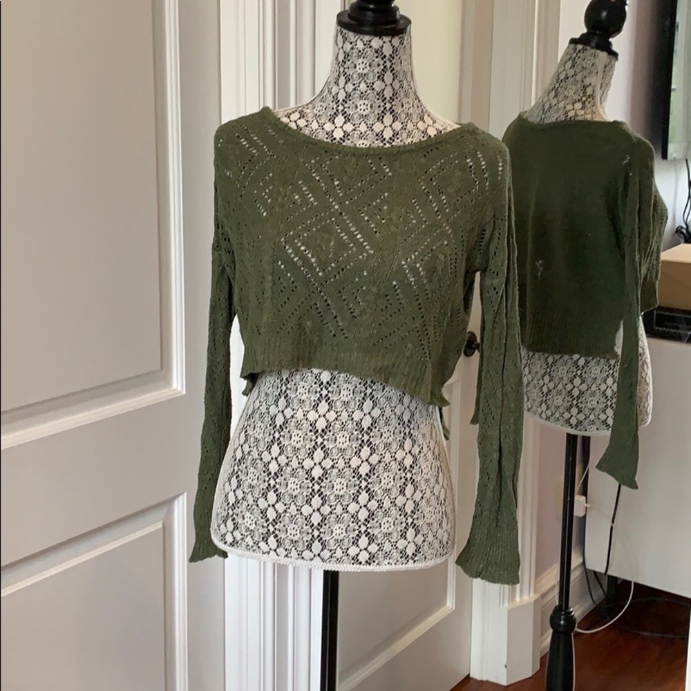 Green Cropped Brandy Melville Sweater